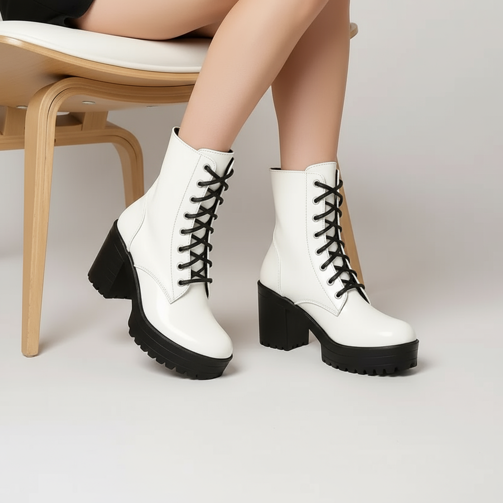 Arctic Rebel Lace Boots – Rule the Contrast (501-WHITE)